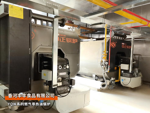 中正锅炉：河北省香河丰丰食品YQW系列120万大卡燃气导热油锅炉项目